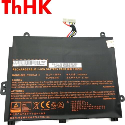 Genuine Original 6-87-P950S-52B01 P950BAT-4 Laptop Battery For Clevo P955EP6 P950KP6 P957HR Sager NP8953 NP8955 NP8952 NP8950