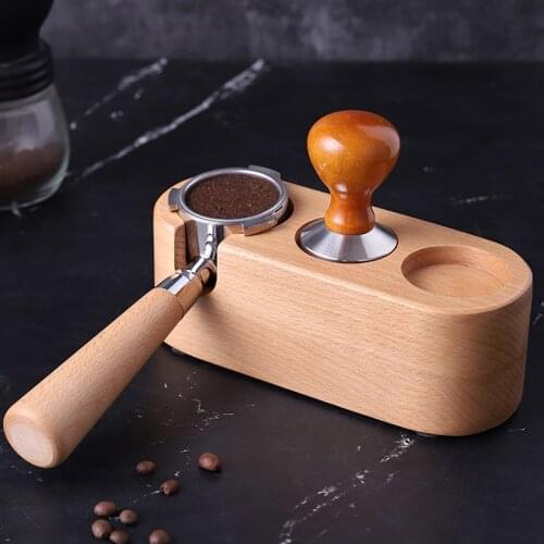 Coffee Filter Tamper Holder Walnut Wood Espresso Tamper Mat Stand Coffee Maker Support Base Rack Coffee Accessories For Barista