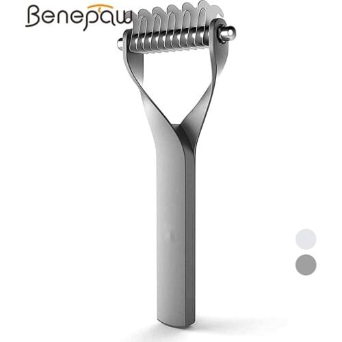 Benepaw Quality Dematting Dog Comb 2 Sided Professional Rustproof Safe Pet Grooming Rake Remove Loose Hair Mats Tangles