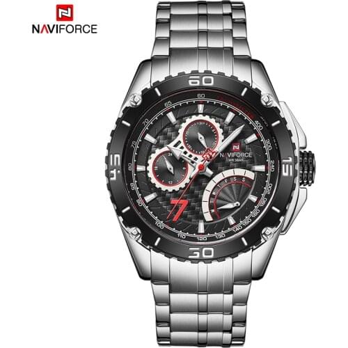 NAVIFORCE Luxury Watches Male Business Fashion Date Display Shockproof With 3 Multifunction Small Dials Stainless Steel Watches