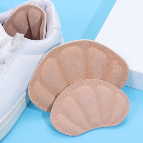 1Pair Self Adhesive Heel Cushion Pads Antiwear Shell Shape Heel Grips Liner Prevent Pain Blisters Insert Pads for Shoes Too Big