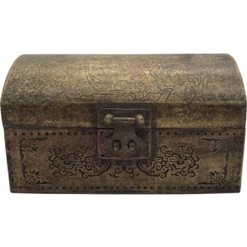 Chinese Old Copper Collection Pure Copper Jewelry Box