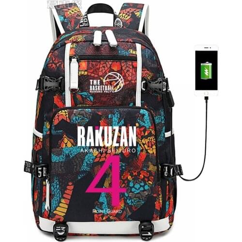 Kuroko no Basuke SEIRIN school bag Kurokos Basketball Kagami Taiga Hyuga Junpei cosplay laptop Travel bags USB Oxford Backpack