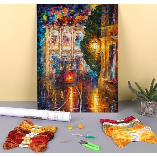 Quiet Rails Pre-Printed 11CT Cross-Stitch Full Kit Embroidery DMC Threads Craft Handiwork Painting Handmade Home Different