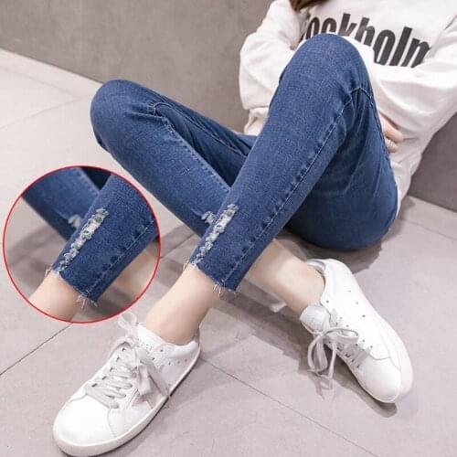 Skinny Stretch Pencil Pants Maternity Jeans For Pregnant Women Clothes Maternity Trousers Denim Pregnancy Jeans Maternity Clothing
