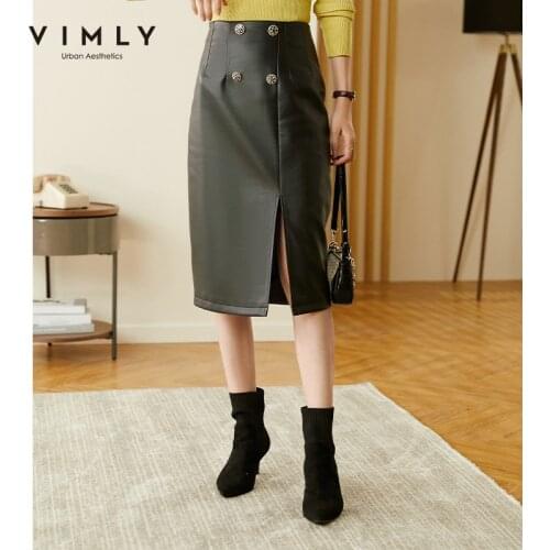 Женские кожаные юбки Vimly China At AliExpress
