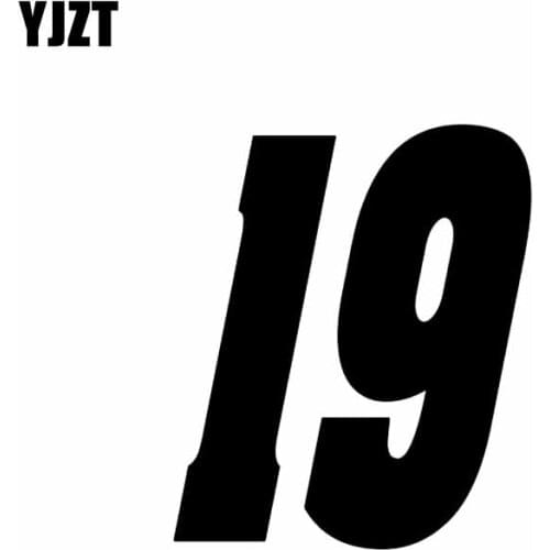 YJZT 13.3CM*15CM Fashion lucky Number 19 Vinyl Car-styling Car Sticker Decal Graphical Black/Silver C11-0826