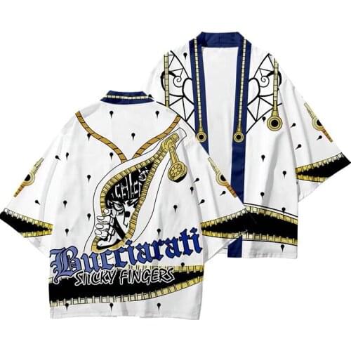 Anime Kimono JoJos Bizarre Adventure Haori Giorno Giovanna Bruno Bucciarati cosplay Women Men Summer Casual clothes