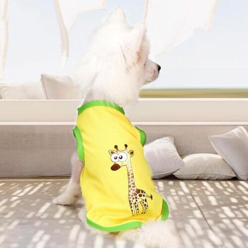 Pet Vest Cartoon Pattern Breathable Round Neck Fashion Puppy Shirt for Summer