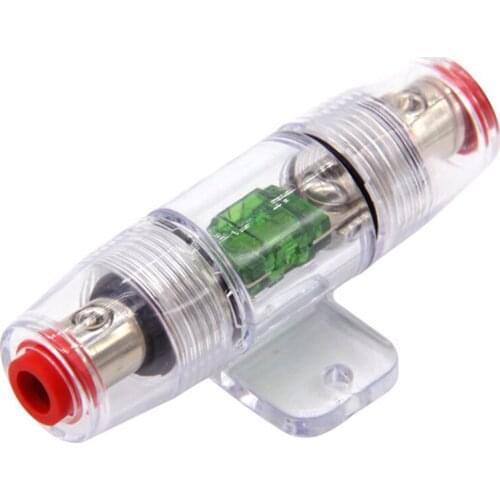 1pcs Car Audio Refit Fuse Holder pure copper 4/8 10 Ga Wire With 1 in 1 out Fuse Holder For Auto Amplifier 60 a circuir breaker