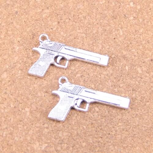 25pcs Charms gun browning pistol 45x20mm Antique Pendants,Vintage Tibetan Silver Jewelry,DIY for bracelet necklace