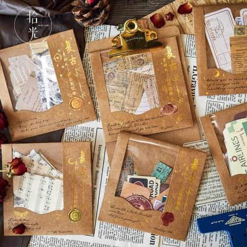 45pcs/lot Retro Creative Material Paper Background Journal Decoration Label Paper DIY Scrapbooking Stationery