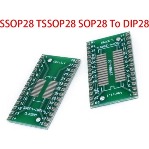 5PCS SSOP28 TSSOP28 SOP28 To DIP28 Transfer Board DIP Pin Board Pitch Adapter