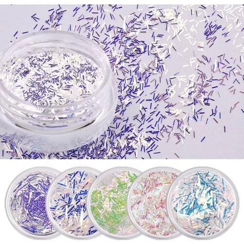 6Pcs Aurora Nail Glitter Flakes Set 3D Holographic Sequins Charm Lace Holo Blue Light Manicure Decorations For DIY Nail Art