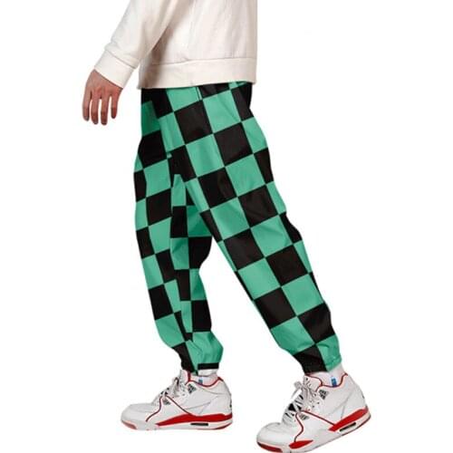 Anime Demon Slayer Pants Kimetsu No Yaiba Demon Blade Costumes Carnaval Women Men 3D Print Loose Cropped Trousers Overalls Boys