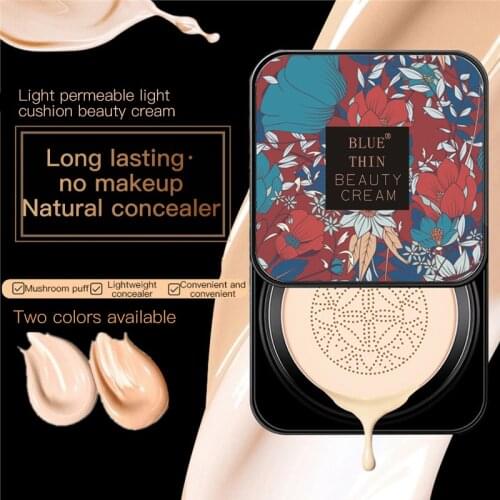 BB Air Cushion Foundation Mushroom Head CC Cream Concealer Whitening Makeup Cosmetic Waterproof Brighten Face Base Tone