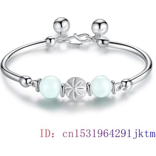 White Jade Beads Bracelet Jewelry Chalcedony Gemstone 925 Silver Gifts Women Charm Amulet Fashion Crystal Natural Zircon
