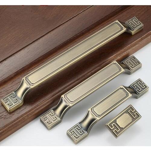 Wardrobe door handle new Chinese handle Cabinet door cabinet drawer shoe cabinet handle modern minimalist bronze single hole