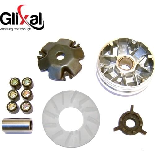 Glixal GY6 49cc 50cc Chinese Scooter Moped Variator Kit Front Clutch Drive Pulley with Roller weights 139QMB 139QMA TAOTAO SUNL