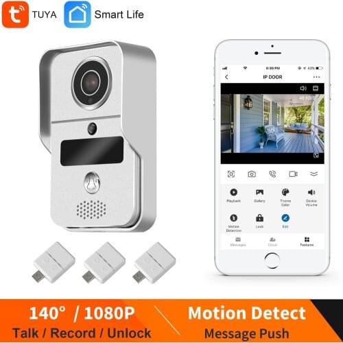 HomeFong IP Doorbell Wireless Video Doorbell HD 1080P Home Intercom Support Electric Lock Unlock Smart Phone Control NVR Connect
