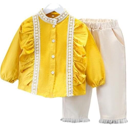 Newborn Girls Clothing Sets Autumn Spring Lace Girl Clothes For Toddler Long Sleeve Tops Shirt + Pants Suit 3 4 Years Outfits