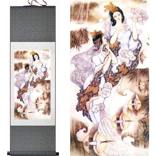 Pretty girl painting Chinese Art Painting Home Office Decoration fairy painting