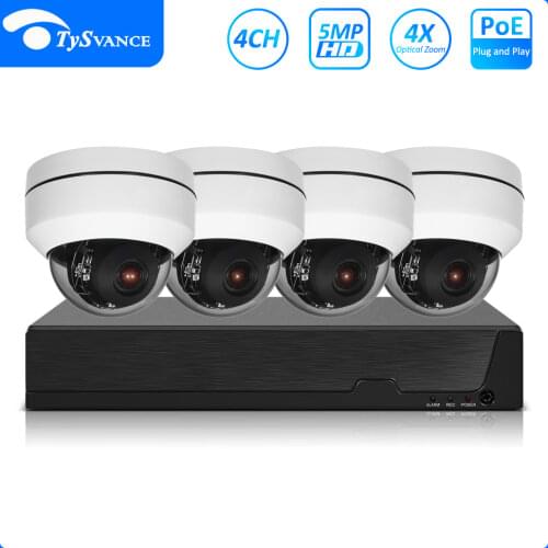 4ch 5MP 2MP POE PTZ System Kit H.265 CCTV Security 8ch NVR Indoor 4X Optical Zoom Dome IP Camera IR 50m Surveillance Video