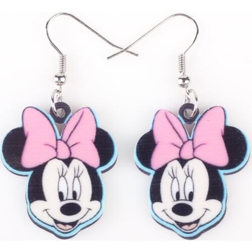 Newei Long Drop Brand Cute Smile Mouse Face Acrylic Hot 2017 Animal Jewelry Girls Women Cartoon Children Earrings Accessories