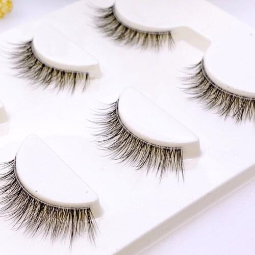 NEW 3pair 3D Mink Eyelashes Cruelty-free Transparent Strip Lashes Reusable Eyelashes False Lashes Makeup eyelashes set