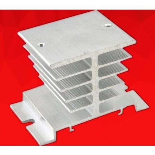 5pcs White Black Single Phase Solid State Relay SSR Aluminum Heat Sink Dissipation Radiator Heatsink Suitable for 10A-40A relay