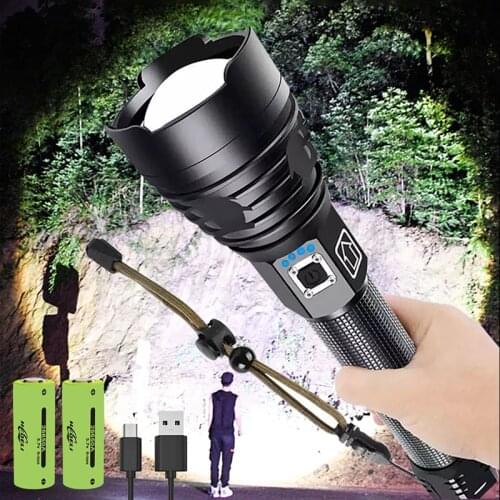 Paweinuo Powerful Led Flashlight 18650 High Power Rechargeable Tactical Flash Light XHP90 Usb Bright Torch XHP70 Camping Lantern