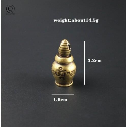 Hollow Buddhist Mantra Bottle Car Keychain Pendant Trinket Accessories Copper Buddha Sixth Sutra Hanging For Key Chain Backpack