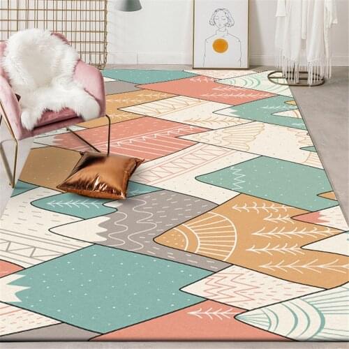 Pink Green Mountain Peak Pattern Carpet Color Childrens Room Carpet Girls Bed Carpet Striped Kitchen Carpet Corridor Carpet
