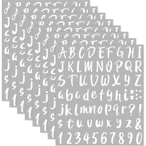 8 Sheets Self-Adhesive Sticker, Alphabet Number Stickers, Decals for Sign,Notebook, Classroom Decor, Business, Address Number