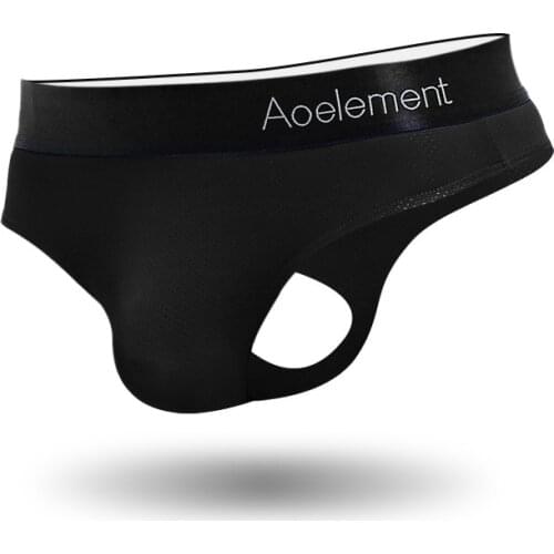 Sexy Gay Underwear Men Thongs Breathable Mesh G-String Ice Silk T Panties Lingerie Erotic Penis Temptation Cueca Calzoncillo