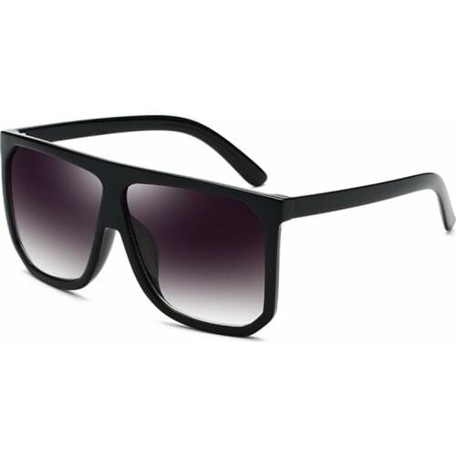 Chic Flat Top Square Sunglasses Women Oversized 2020 Fashion Designer Brand European Big Frame Black Leopard Eyewear Gradient