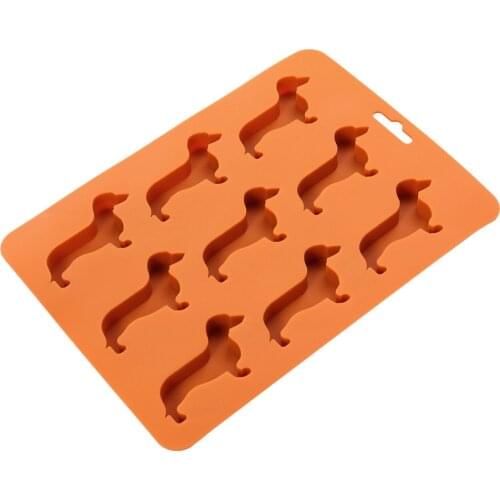 Dachshund Dog Shaped Silicone Ice Cube Molds and Tray