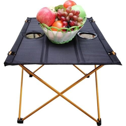 Outdoor Table Oxford Cloth Table Aluminum Alloy Table for Fishing Camping Hiking Barbecue