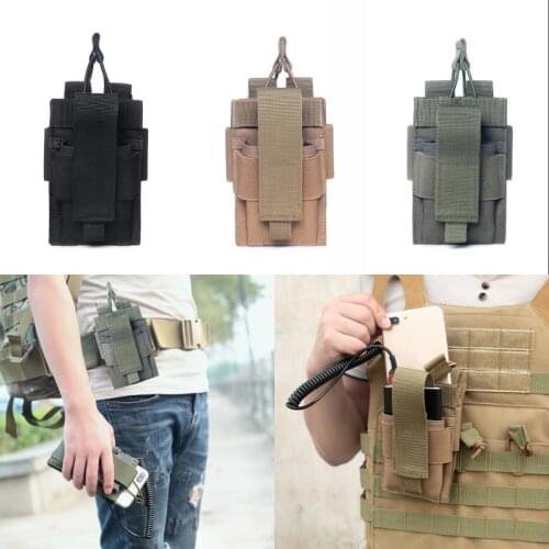 Military Army Tactical Molle Phone Pouch Airsoft Radio Pouches Small Running Hunting Belt Waist Pack Bag Cell Phone Holder Case
