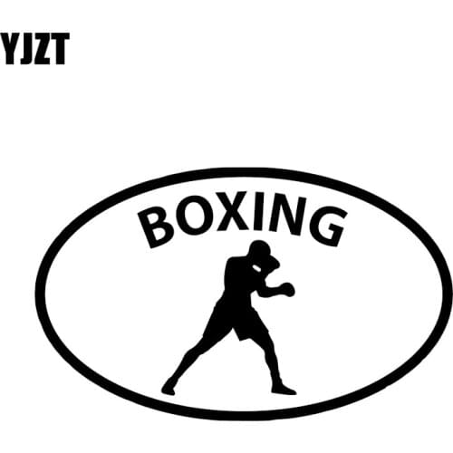 YJZT 14.3*8.7CM Boxing Sport Oval Car Bumper Window Sticker Silhouette Accessories Vinyl C12-0776
