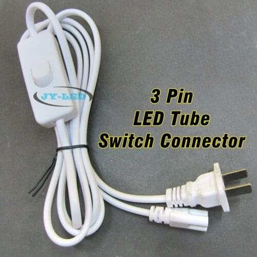1.8 Meter T5 T8 LED Tube Power Switch Connector Cable Rope with US Plug For 5730 2835 3014 LED Tube