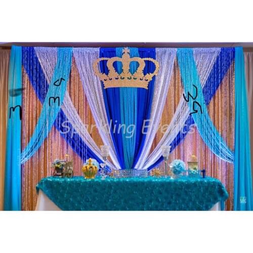 10ft x 20ft ice silk colorful Wedding Backdrop Pure White Wedding drape and curtain wedding decoration