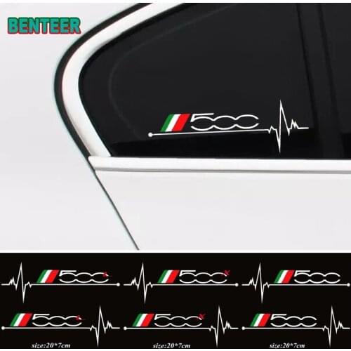 2pcs/lot Car windows sticker for fiat 500 500x 500l