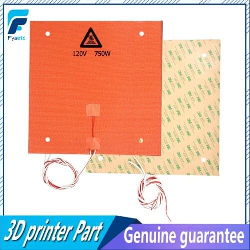 2pcs 310x310mm 120V 750W Silicone Heater Pad For CR-10 3D Printer Bed With Screw Holes,3M Adhesive Backing & Sensor