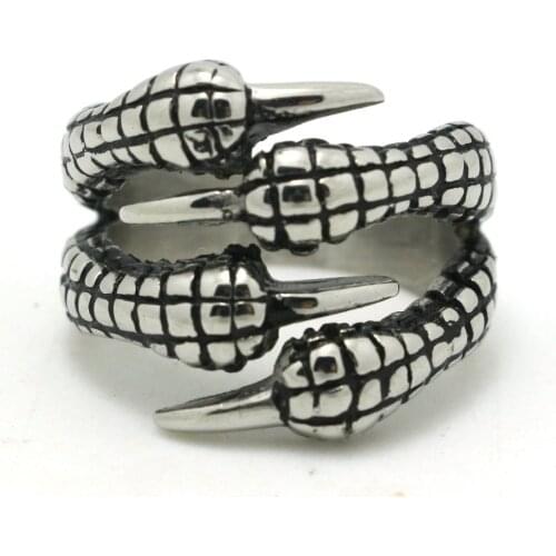 2015 Newest Fashion Design 316L Stainless Steel Eagle Claws Ring Biker Ring