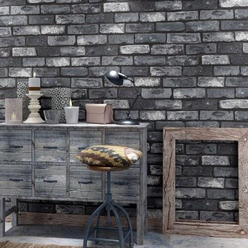 Beibehang 3D retro personality features brick pattern brick wallpaper hotel restaurant barber shop antique brick wallpaper