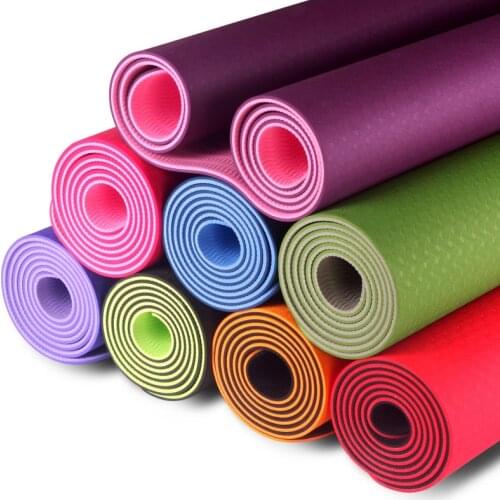 6mm Thickness TPE Dual-color Yoga Mat Massage Fitness Slimming Get Shape Mat Beauty Health Care Tool 1830*610mm