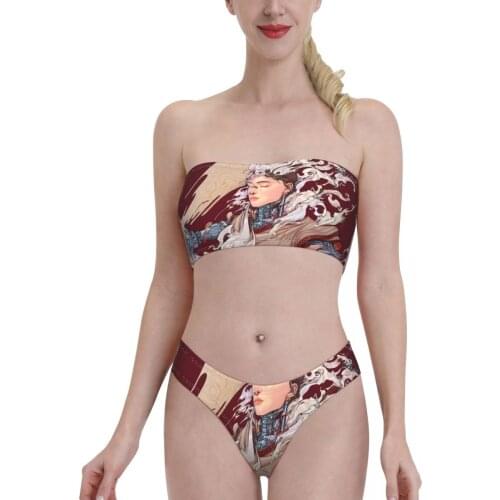 Aesthetic Beach Wear Ed Hardies (5) Bandeaukini 2021 Swimming Suit Bikinis for Women young Girl
