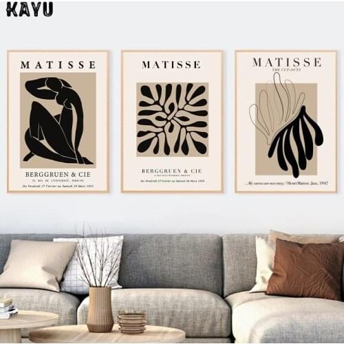 FLORID Henri Matisse Abstract Painting Minimal Illustration Wall Art Canvas Prints Vintage Poster Beige Wall Pictures Home Decor