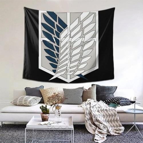 Titan Attack (12) Tapestry Anime Cosplay Kawaii Tapestry Wall Bedspread Bohemian Hanging Blanket For Living Room
